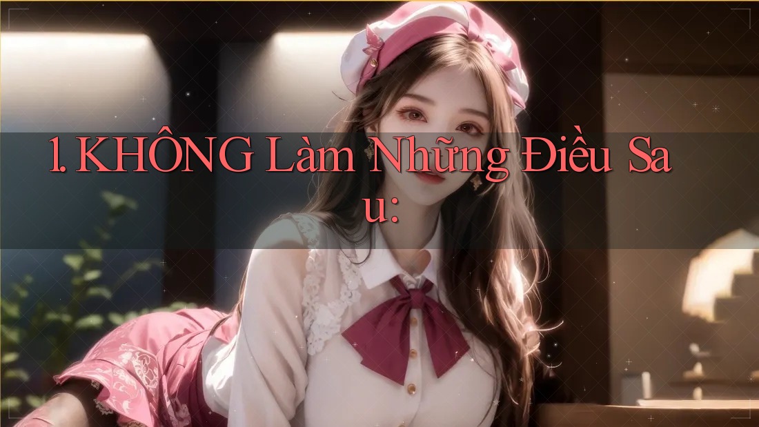 1. KHÔNG Làm Những Điều Sau: